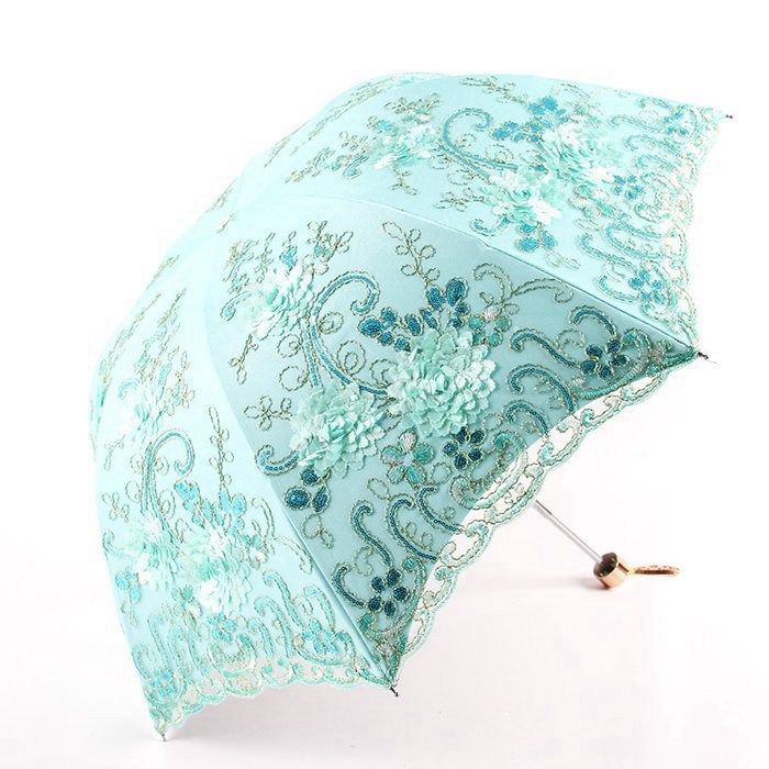 刺繍日傘 雨傘 レース 日傘 折りたたみ傘 UPF50+ レディース