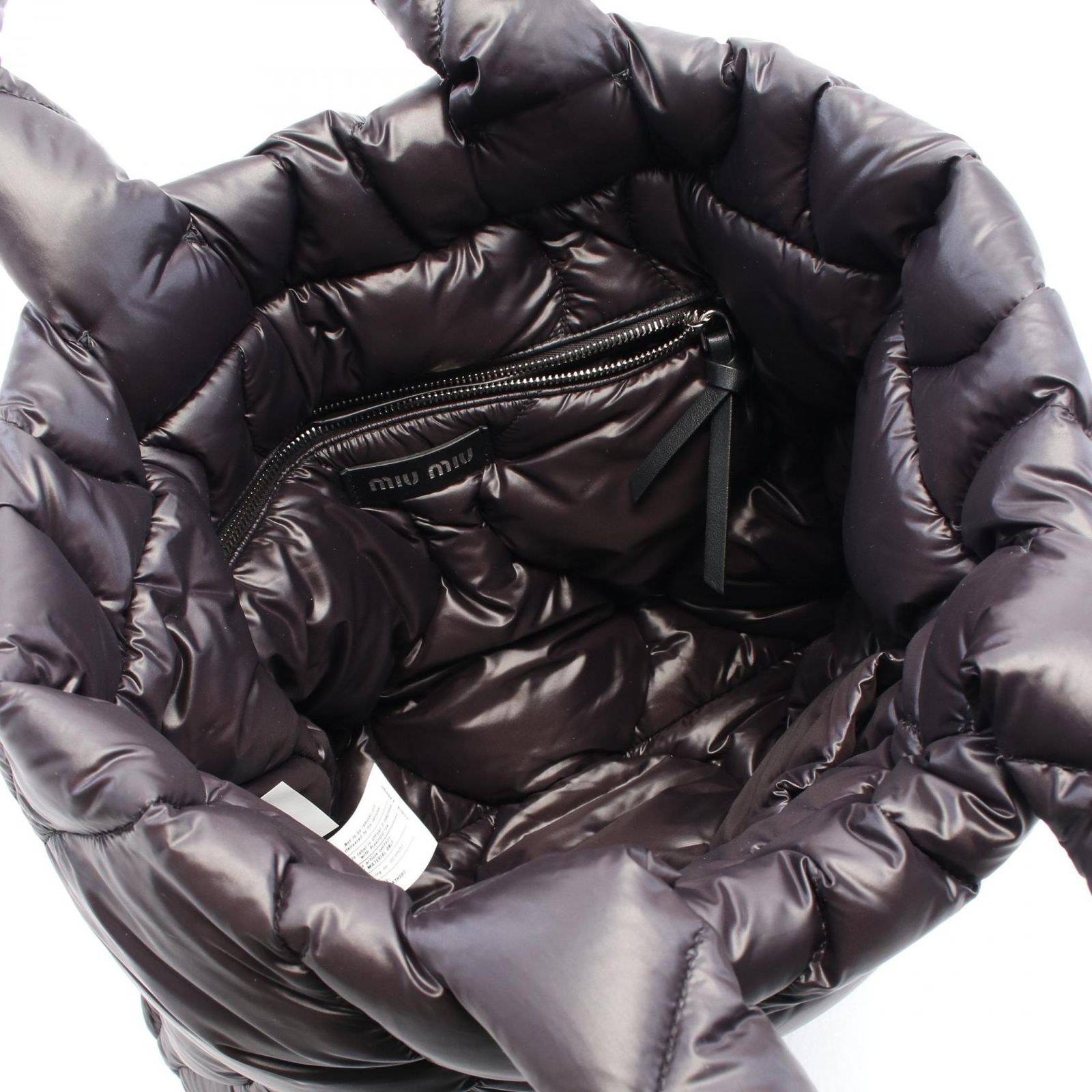 ミュウ ミュウ Miu Miu トートバッグ パデット キルティング ブラック