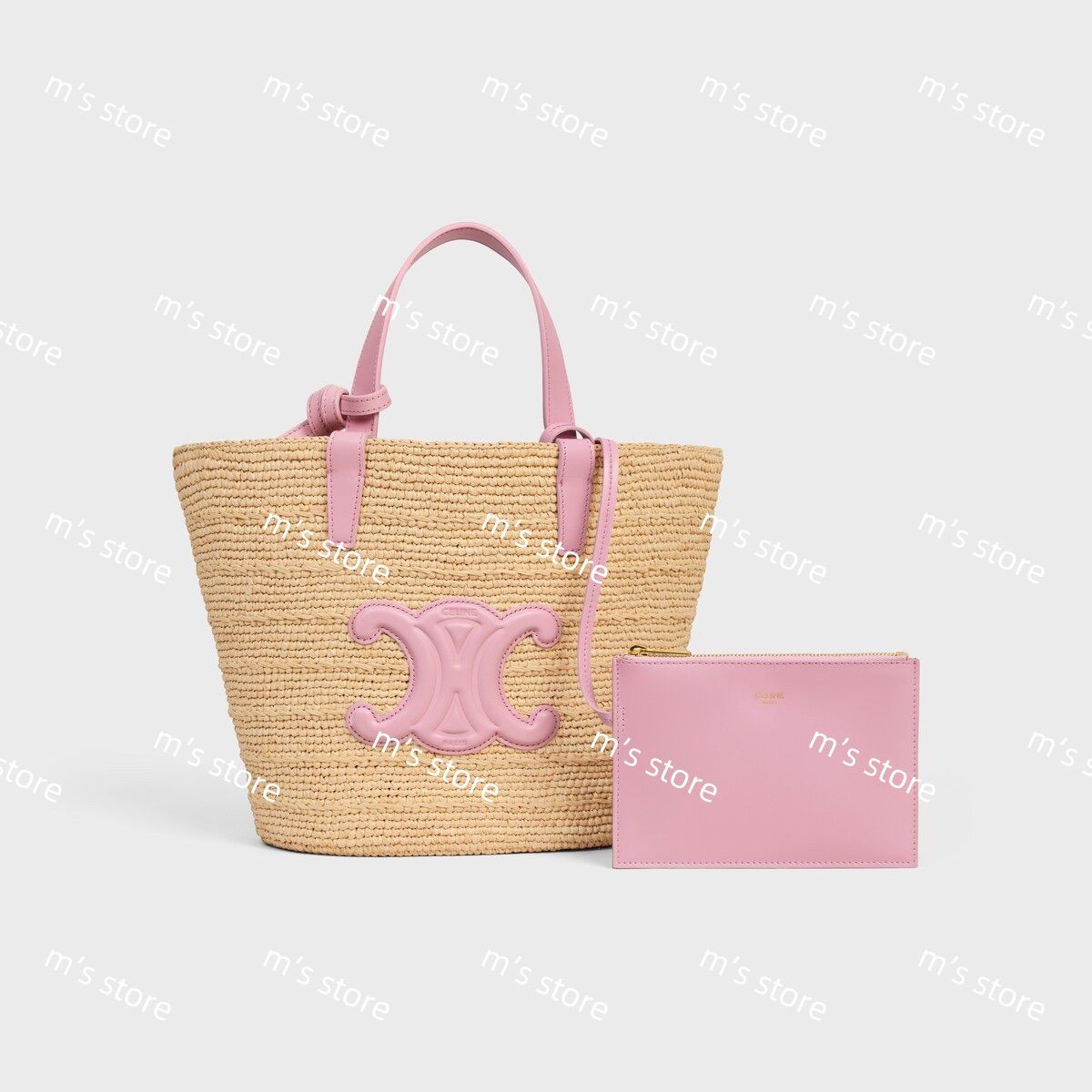CELINE セリーヌ ティーン サプル CELINE クラシック パニエ ハンドバッグ かごバッグ トリオンフ シルクピンク ピンク