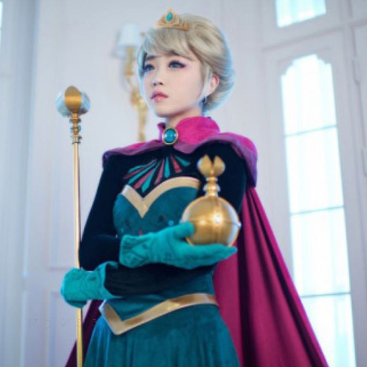 エルサ 戴冠式 コスチューム 衣装 コスプレ アナと雪の女王 エルサ 戴冠式 ドレス コスプレ Dハロ 仮装 衣装