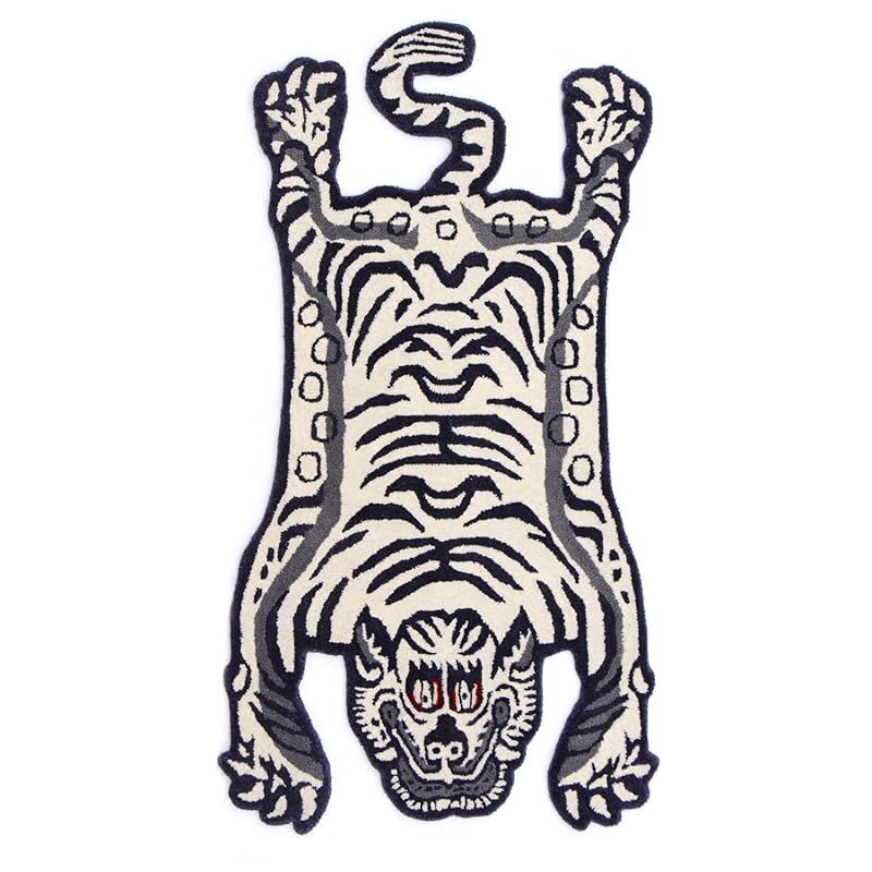 チベタンタイガーラグ スモール ホワイト DETAIL Tibetan Tiger チベタンタイガーラグ スモール ホワイト DETAIL Tibetan Tiger