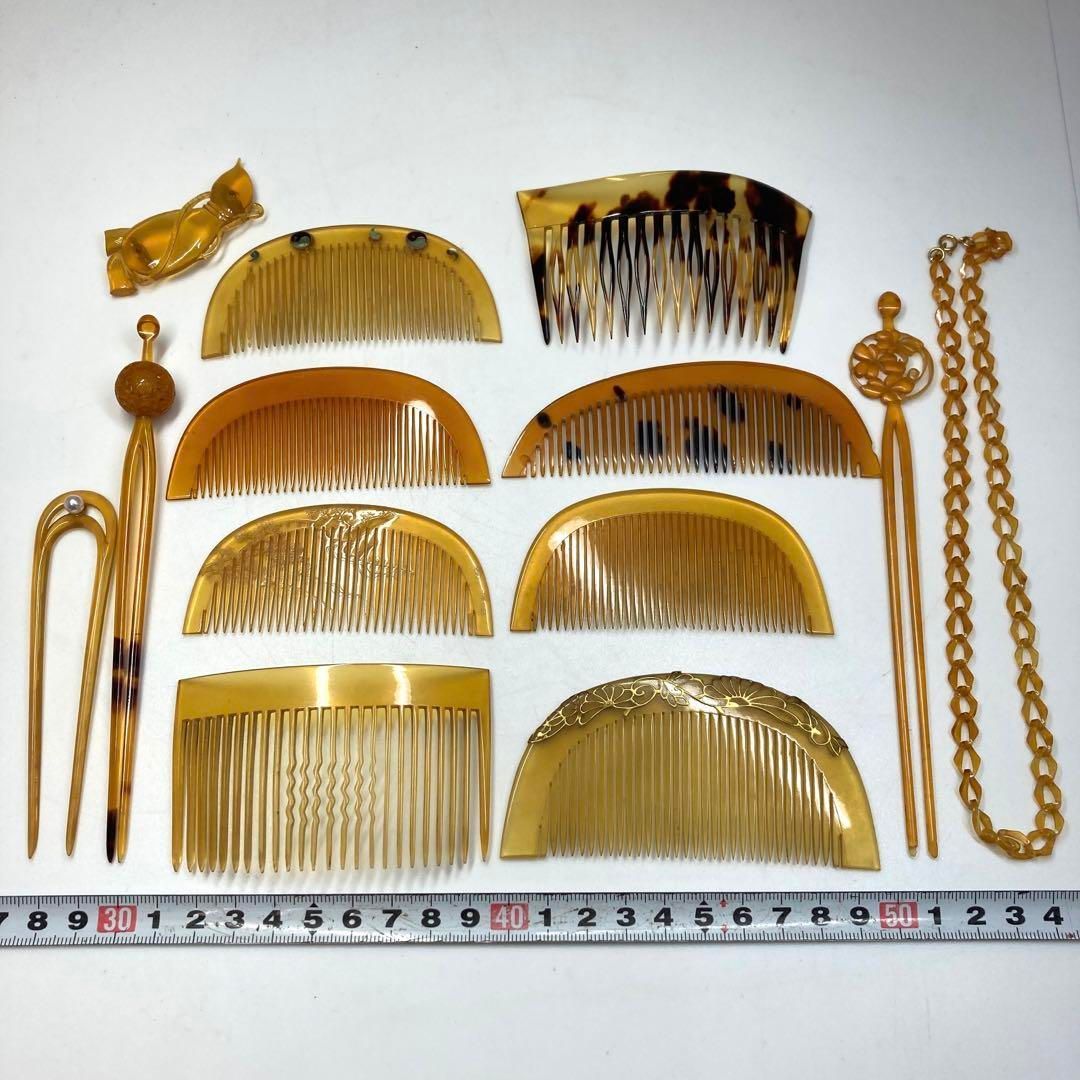 本白鼈甲 櫛 簪 84g 東Y5-1211