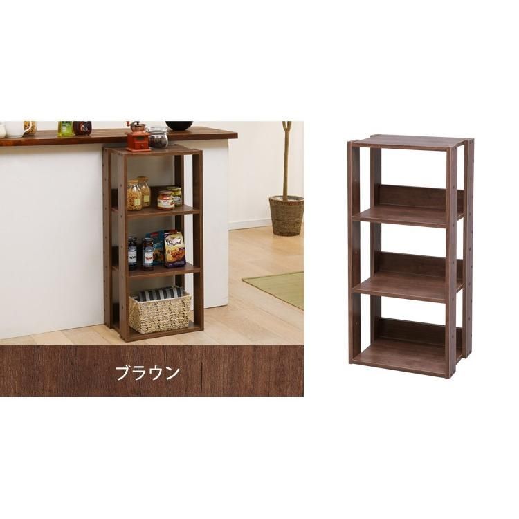 公式】ラック 木製ラック オープンラック スリム オープン