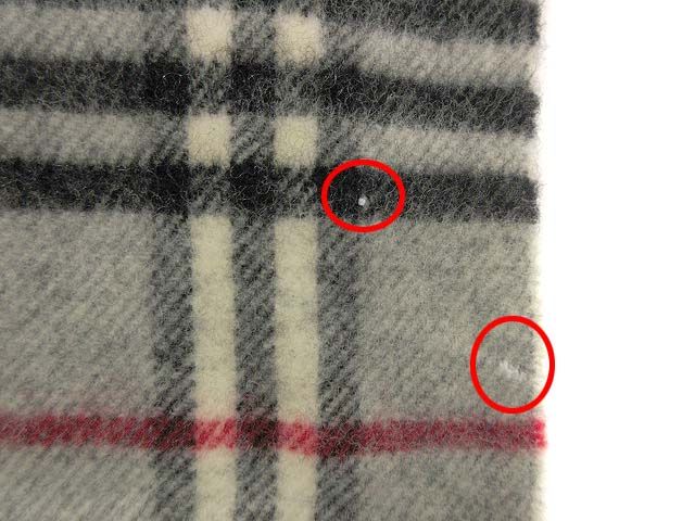 バーバリーズ Burberrys ウール100% マフラー チェック柄 グレー