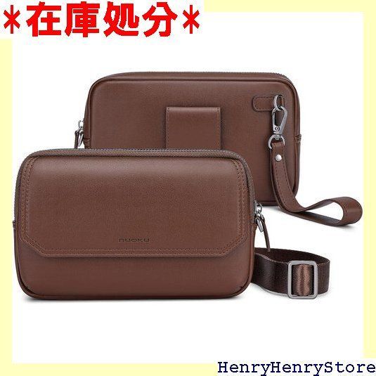 スマホポーチ メンズ スマホホルダー ベルト 多目 スマホ ベルトケース iPhone/Galaxy/Noteを含む全機種対応、5.5～6.9インチまでのスマートフォンに対応の汎用ベルトポーチ 茶色 1597