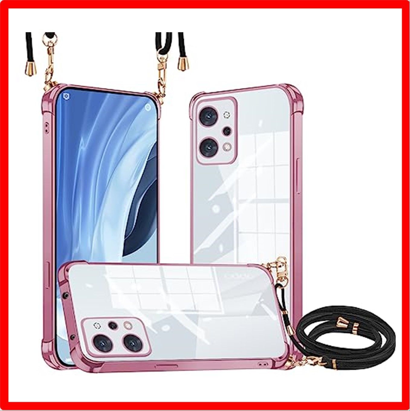【セール中】 OPPO Reno7 A_ローズゴールド OPPO Reno7 A ケース OPPO Reno9 A ケース クリア ショルダー 新型韓国 可愛い