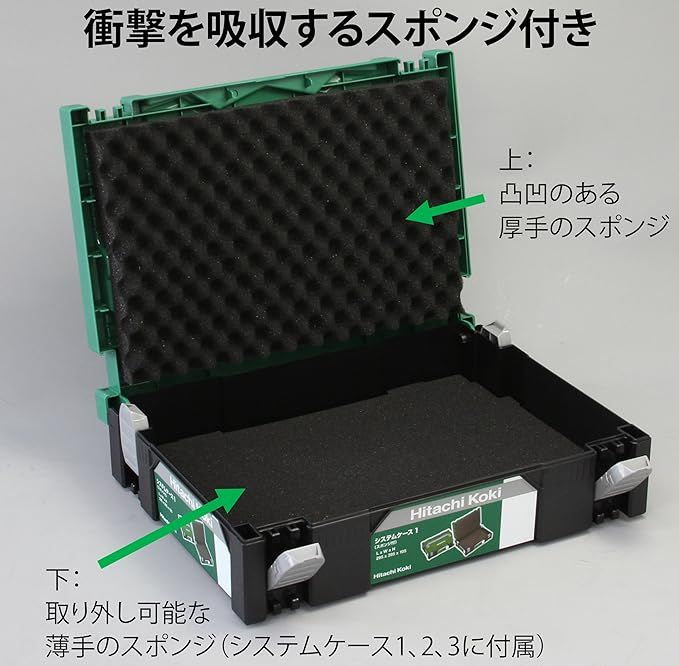 送料無料 HiKOKI システムケース3 0040-2658 スポンジ蓋付 インナトレイ(379421)付 ハイコーキ 日立 G1810DB G3610DC G3615DCなどをバラシ