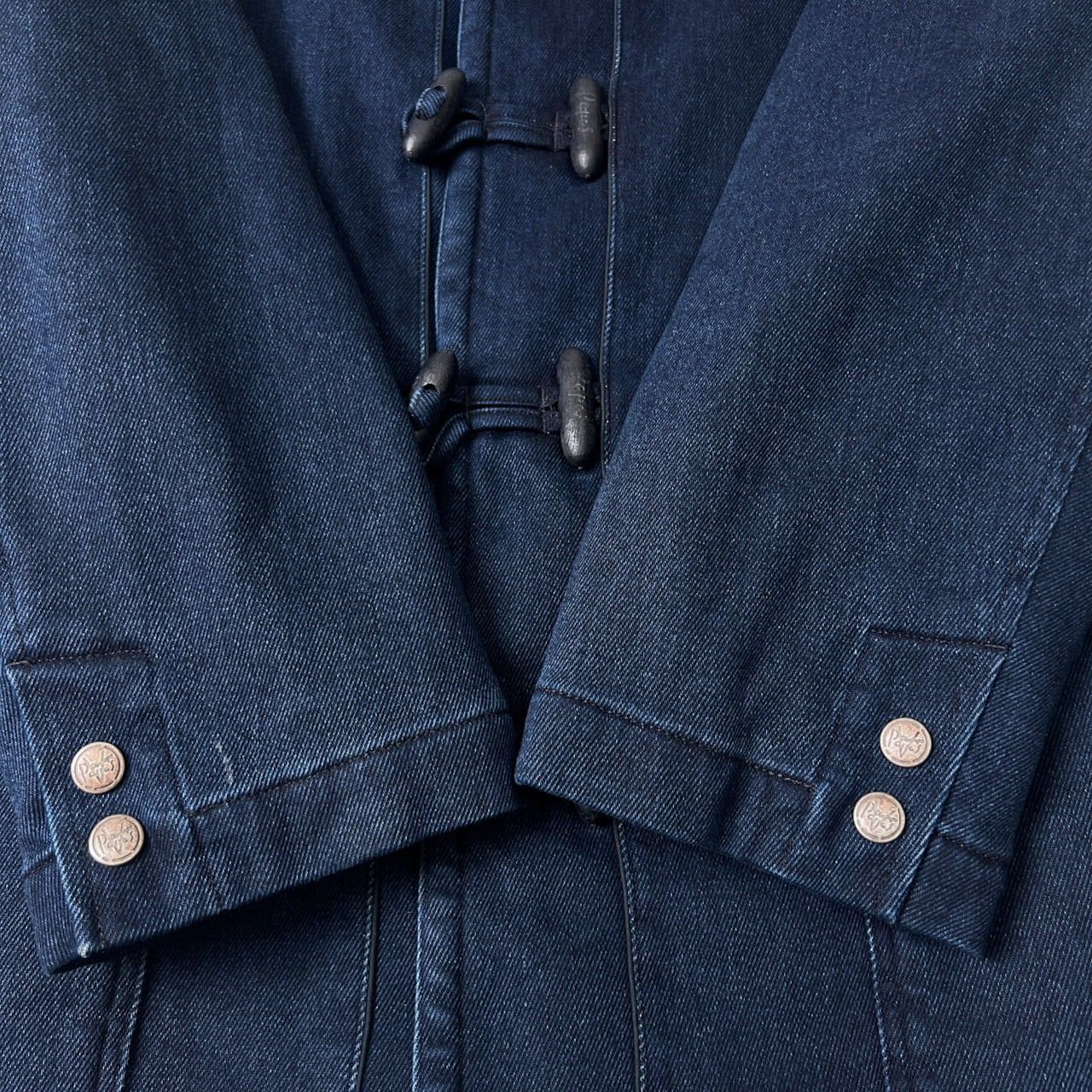 【美品】パパス　PAPAS デニムダッフルコート Ｌサイズ PAPAS パパス 裏ボア デニム ダッフルコート L/ネイビー - メルカリ