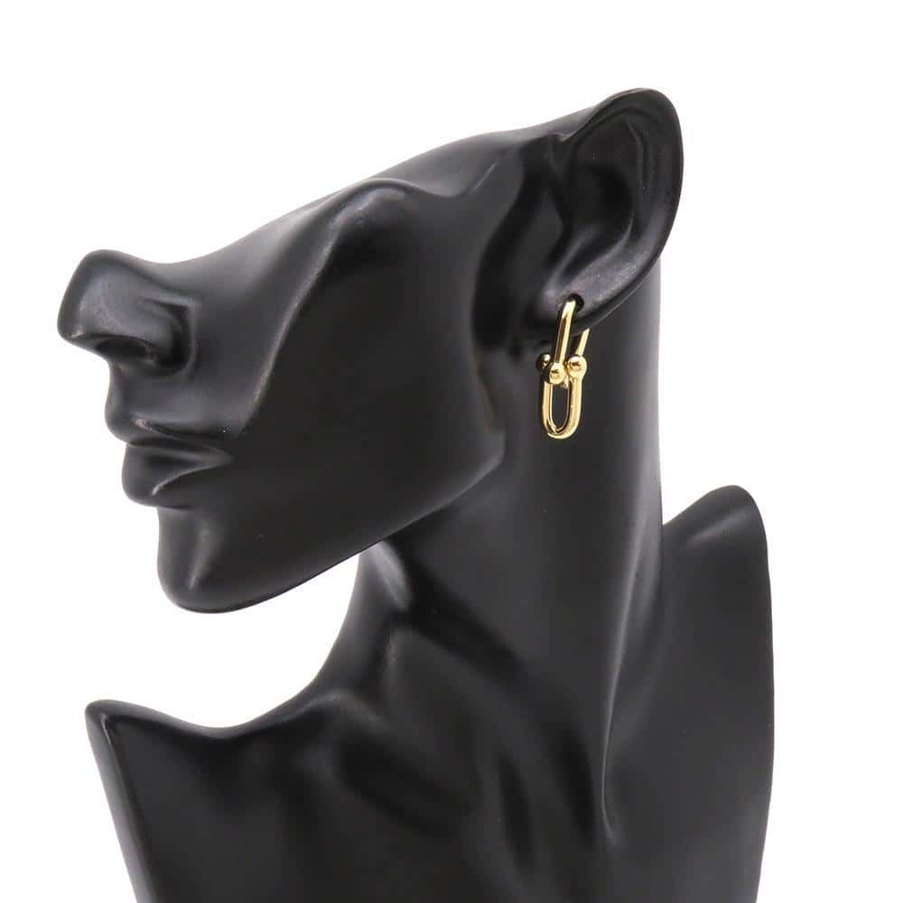 ティファニー ピアス ハードウェア ミディアム リンク ピアス K18YG  