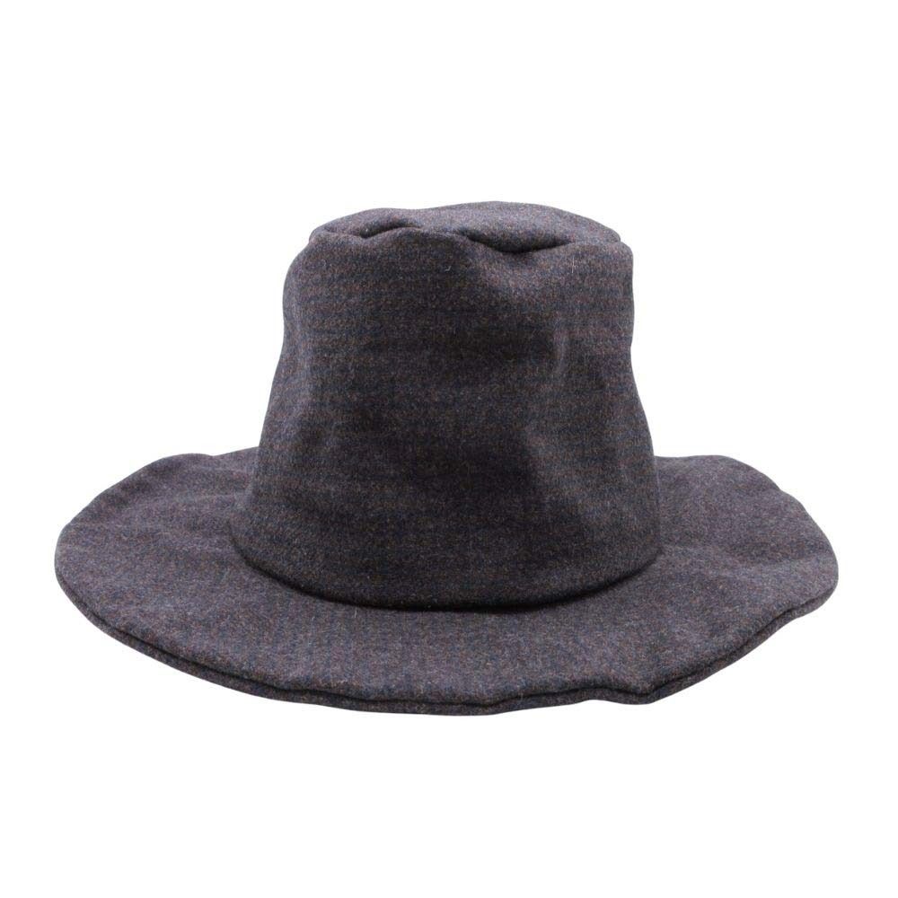 REINHARD PLANK レナードプランク NAPOLI ナポリ ウール ハット ブリム つば広帽 帽子 XL 茶 ブラウン 青 ブルー メンズ レディース 古着