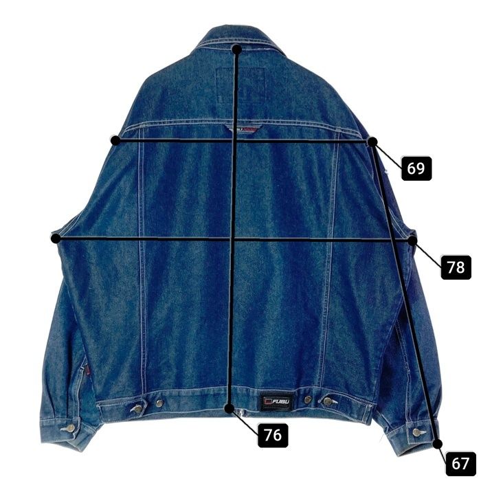 ☆FUBU フブ ジップアップデニムジャケット ブルー sizeXXXL
