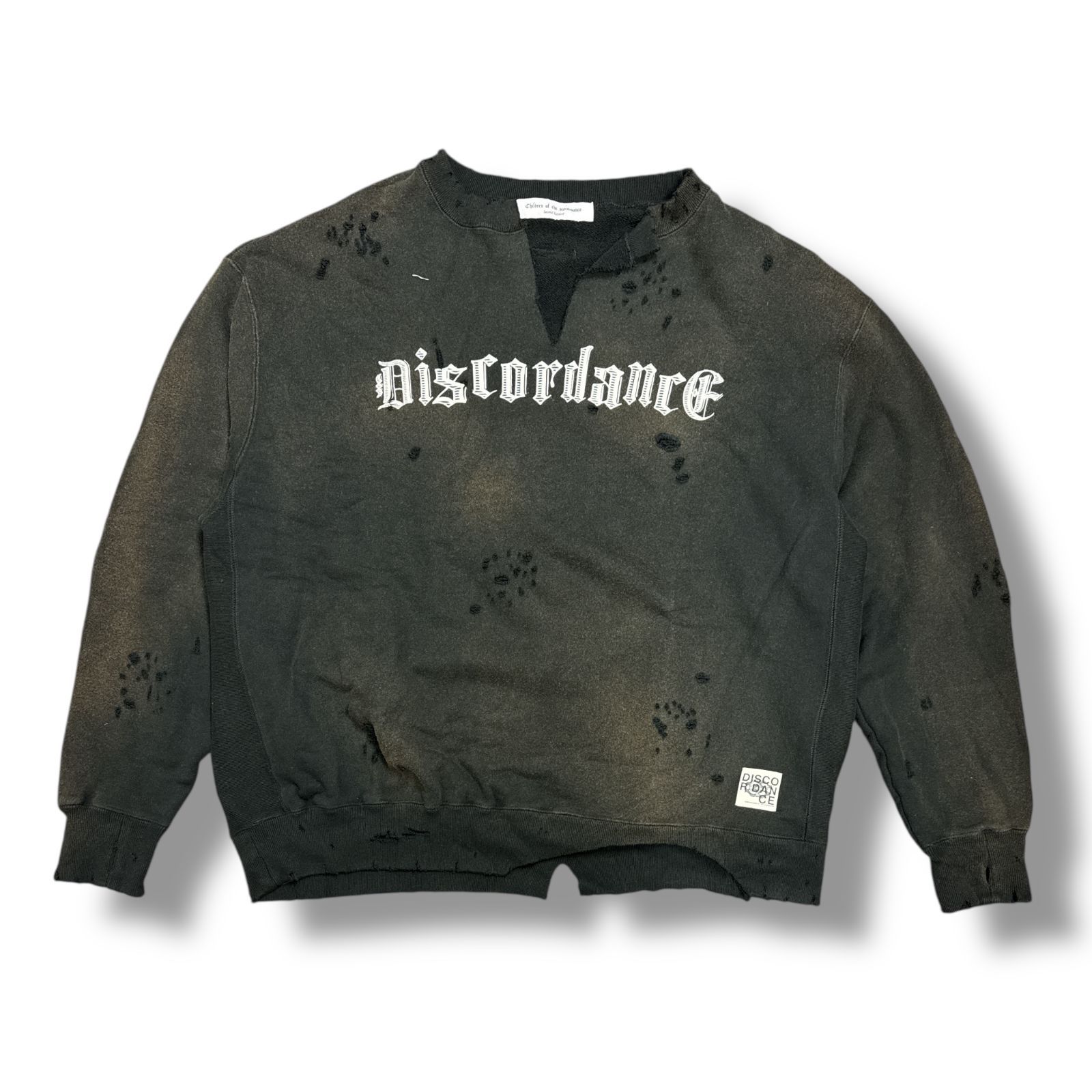 参考上代30800円 Children of the discordance DAMEGE CREWNECK