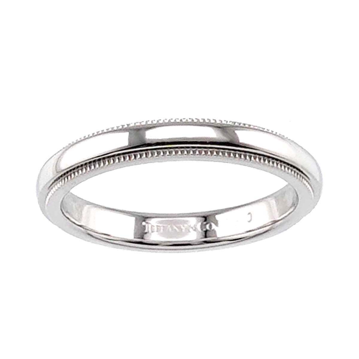 ティファニー TIFFANY&CO. ミルグレイン 10号 リング 幅3mm Pt