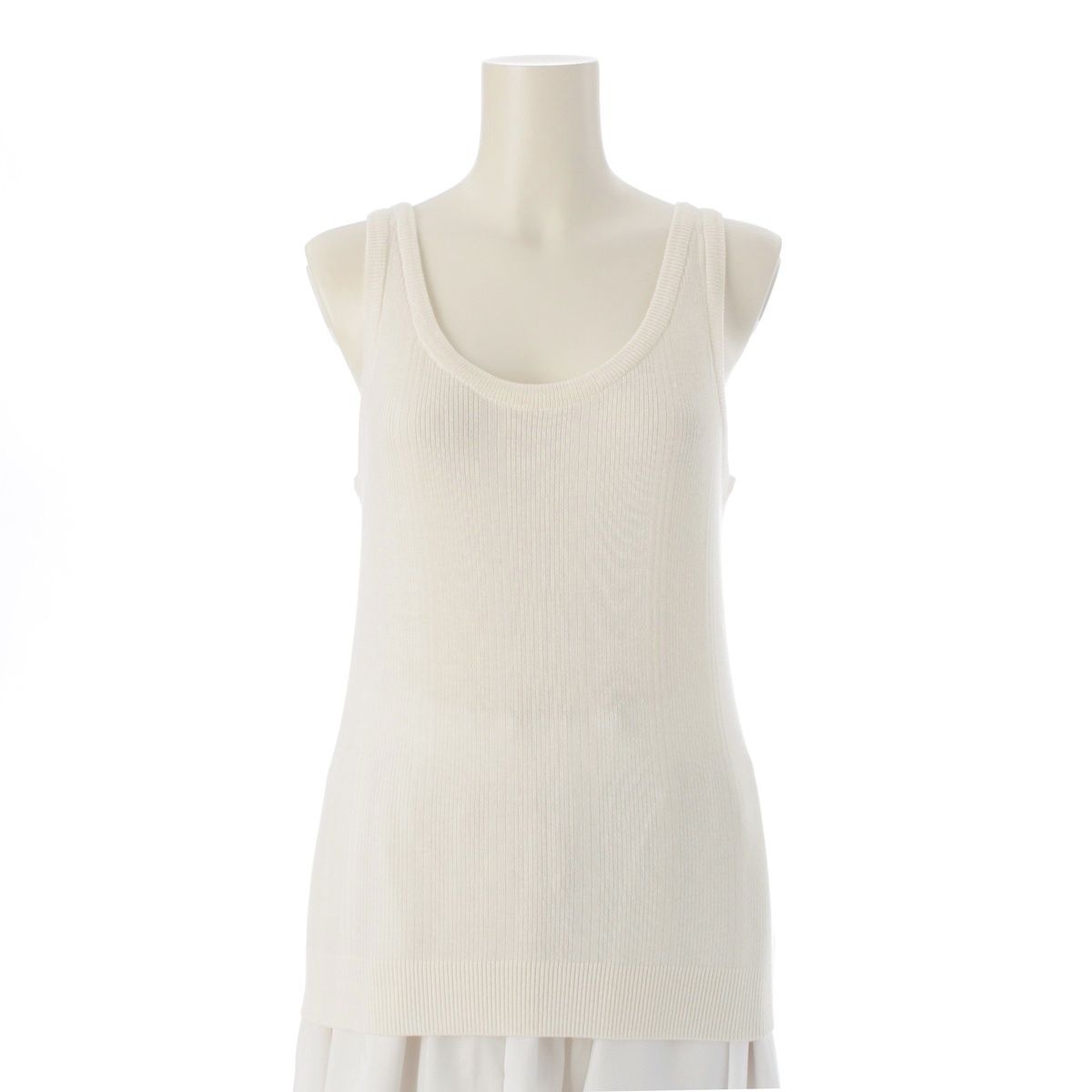 ドゥロワー ウール リブ編み ノースリーブトップス タンクトップ 6517-299-0680 アイボリー 1