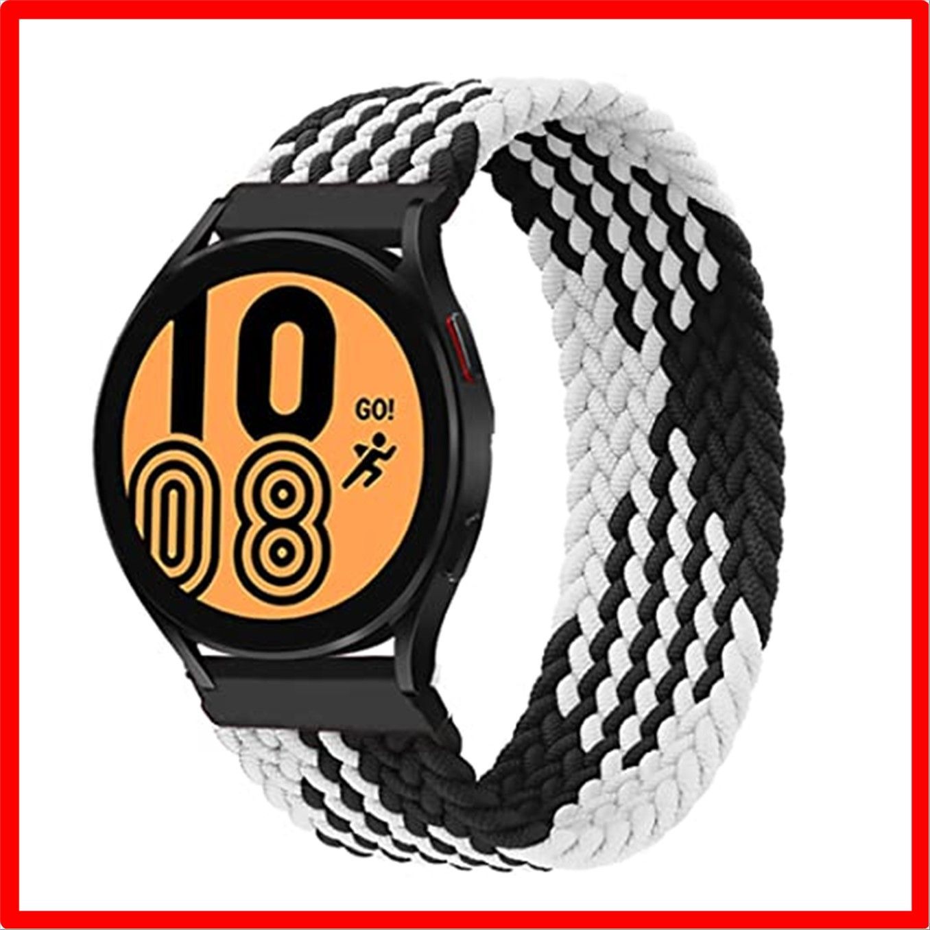 送料無料】 22mm-XXS_ブラック/ホワイト 編組ソロループコンパチブルSamsung Galaxy Watch 45mm/Galaxy  Watch メルカリShops
