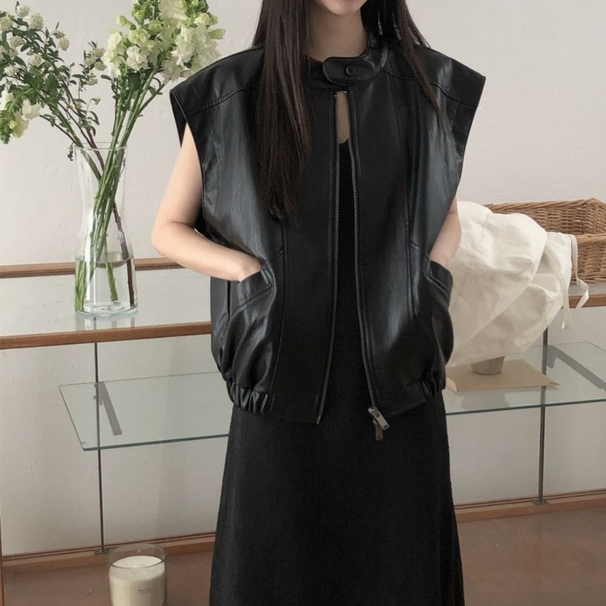 トレフル♡ふわふわベスト aquagarage ニットベスト レディース 春 夏 秋 M ノースリーブ