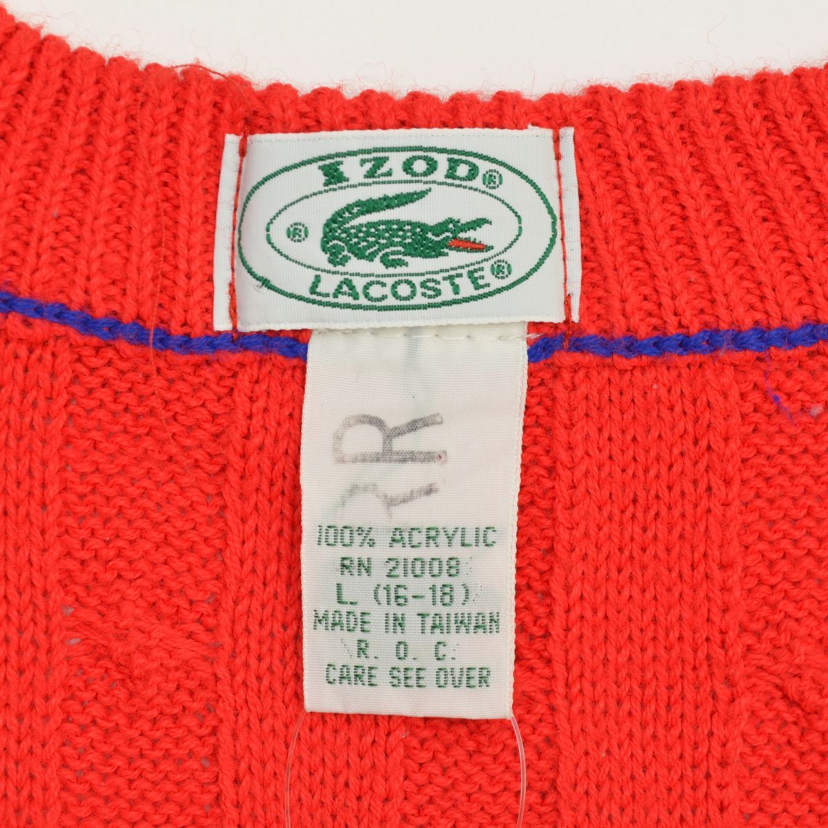 LACOSTE - 【IZODLACOSTE】80s〜90s ケーブル編み スクール
