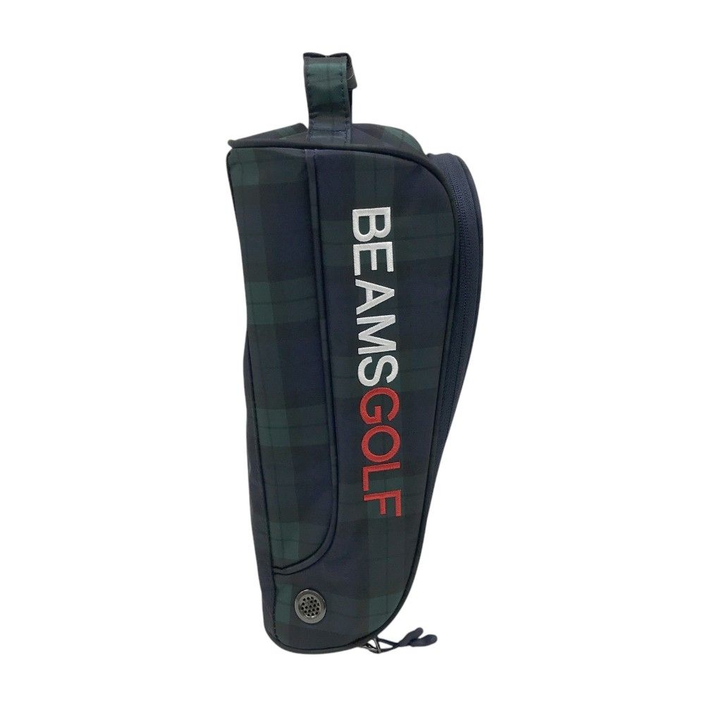BEAMS GOLF ビームスゴルフ シューズケース チェック柄 カーキ系