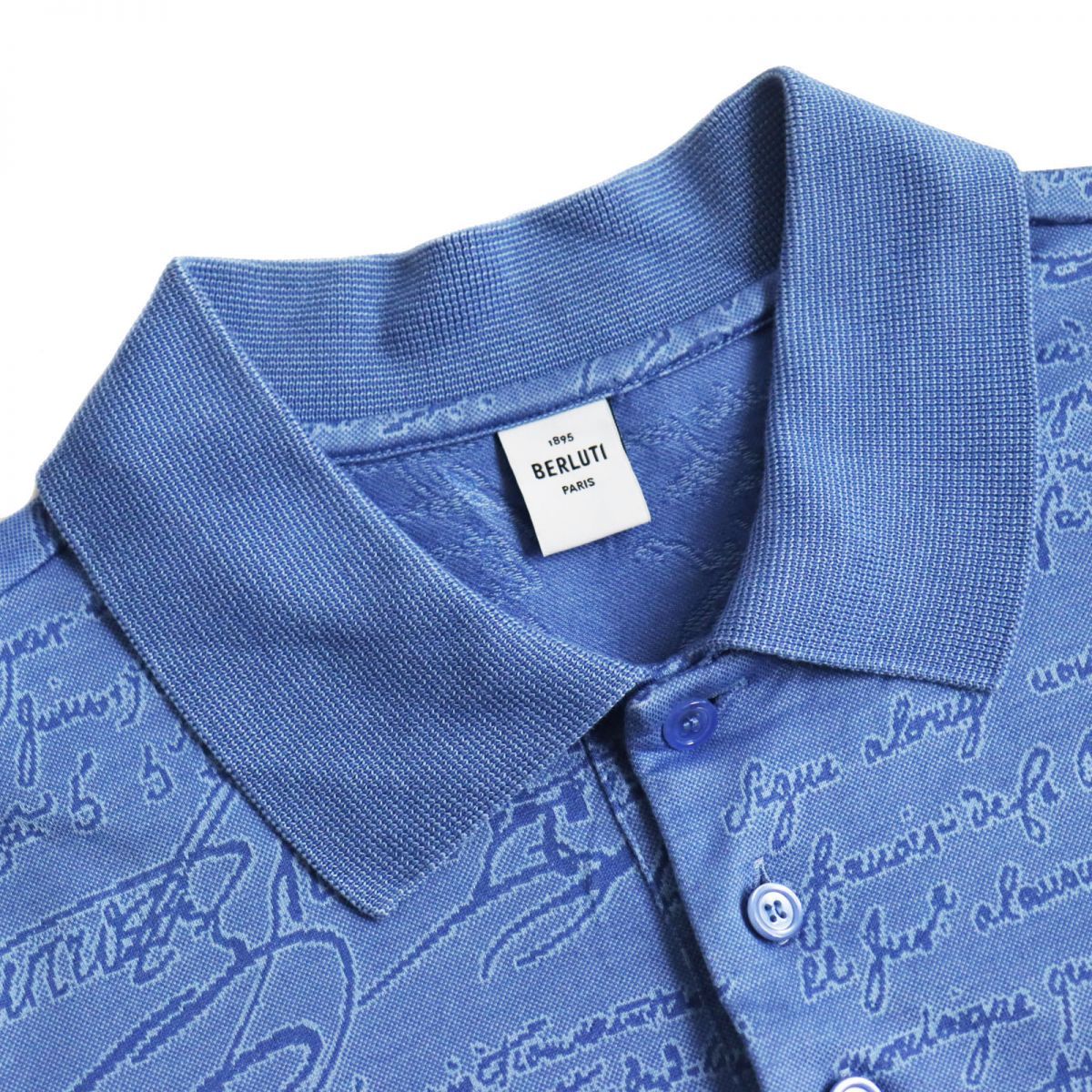 【美品】BERLUTI ベルルッティ ポロシャツ カリグラフィー 正規美品！ Berluti ポロシャツ S カリグラフィ 刺繍 ベルルッティ