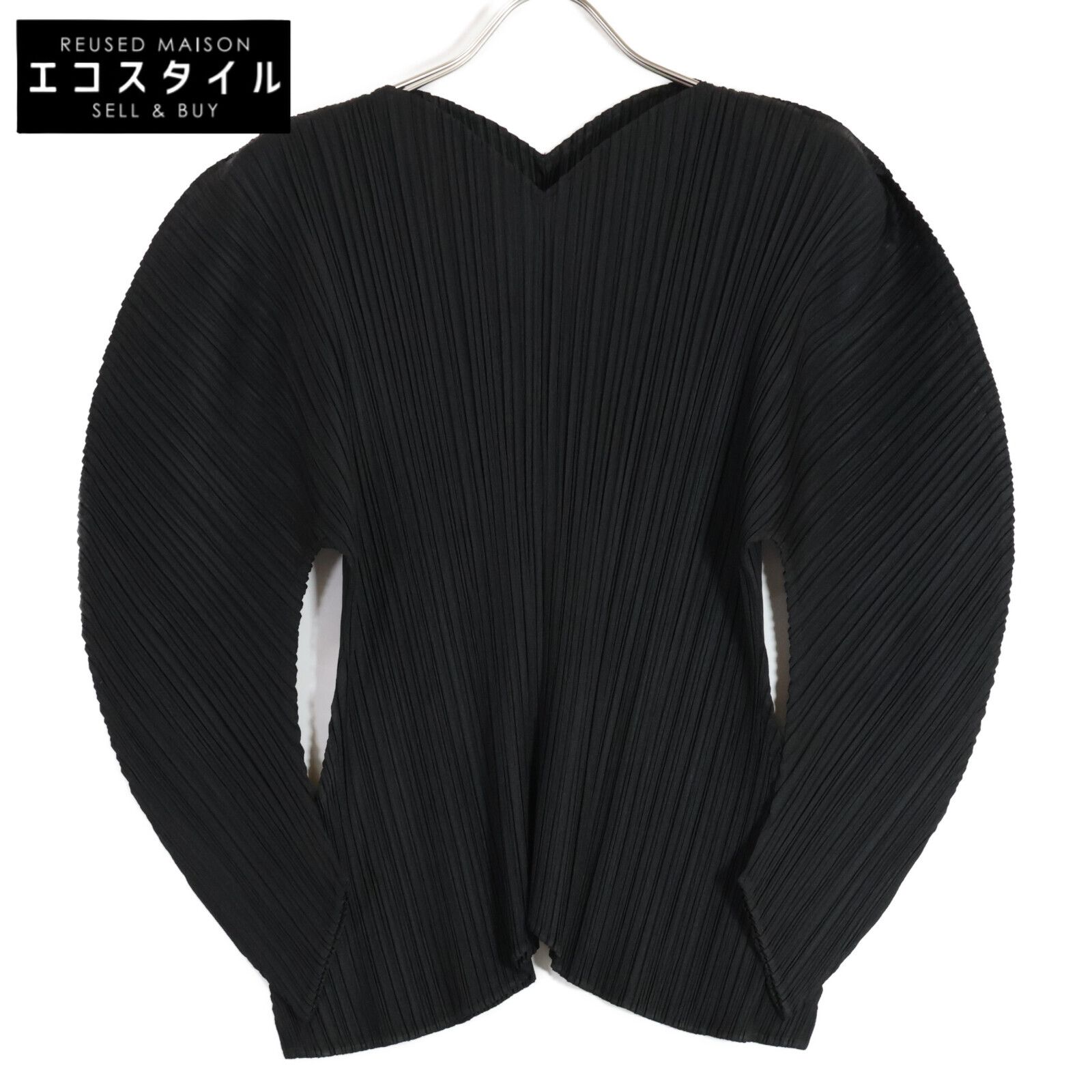 PLEATS PLEASE プリーツプリーズ 24AW PP43JK511 WORMHOLE ﾌﾞﾗｯｸ ﾌﾟﾘｰﾂﾛﾝｸﾞｽﾘｰﾌﾞｶｯﾄｿｰ 3