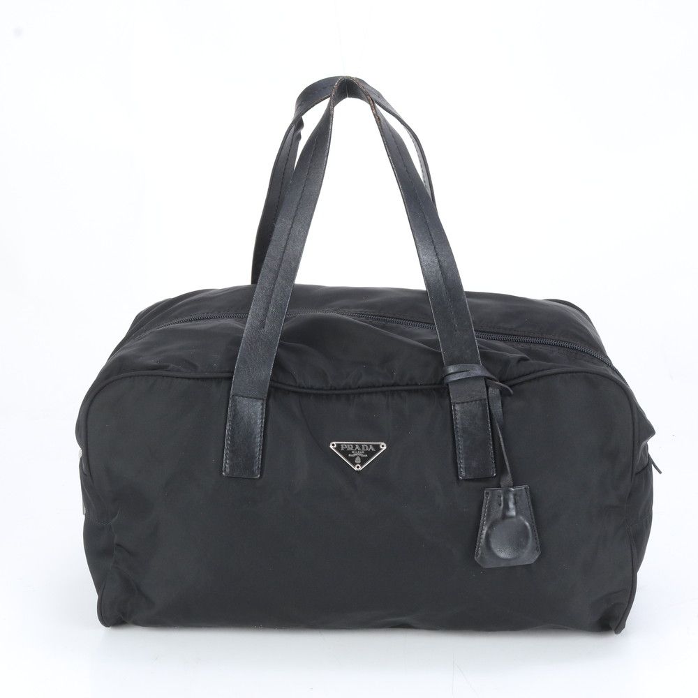 プラダ ナイロン×レザー 三角プレートロゴ ボストン ビジネス バッグ 黒. PRADA - 極美品 プラダ 三角ロゴ ナイロン レザー ボストン