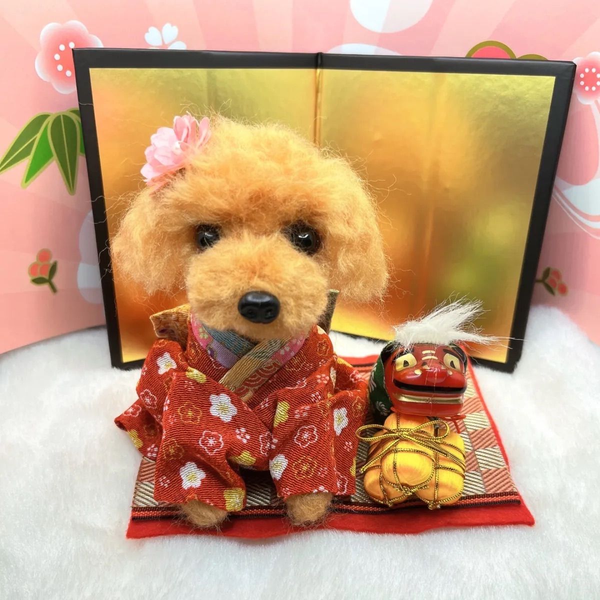 羊毛フェルト トイプードル お正月 【公式通販】