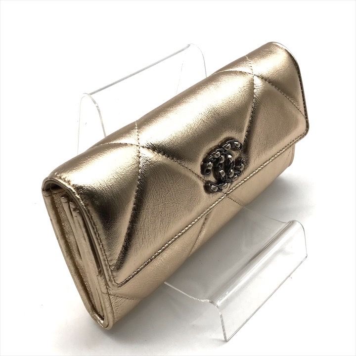 超美品 CHANEL シャネル ココマーク 長財布 ウォレット ラムスキン