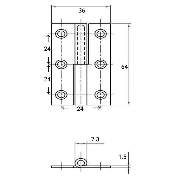 廃版 中古品 YKK 開き網戸丁番シルバー色 K15656 内観左吊元用