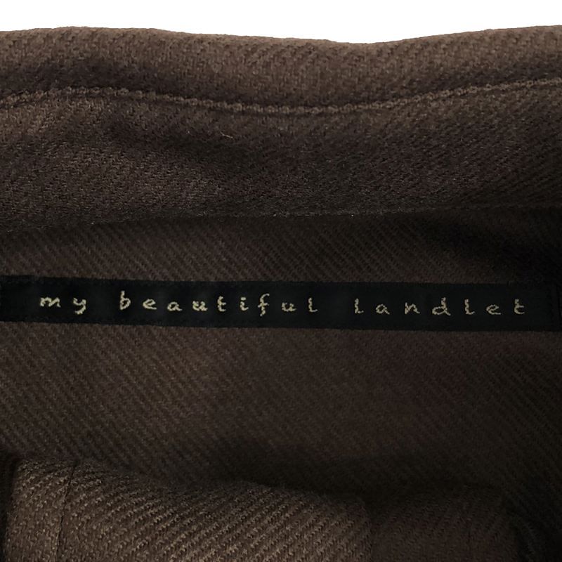 my beautiful landlet / マイビューティフルランドレット | wool flannel wide shirt ウール フランネル  ワイドシャツ ユニセックス | 0 | ブラウン | メンズ - メルカリ