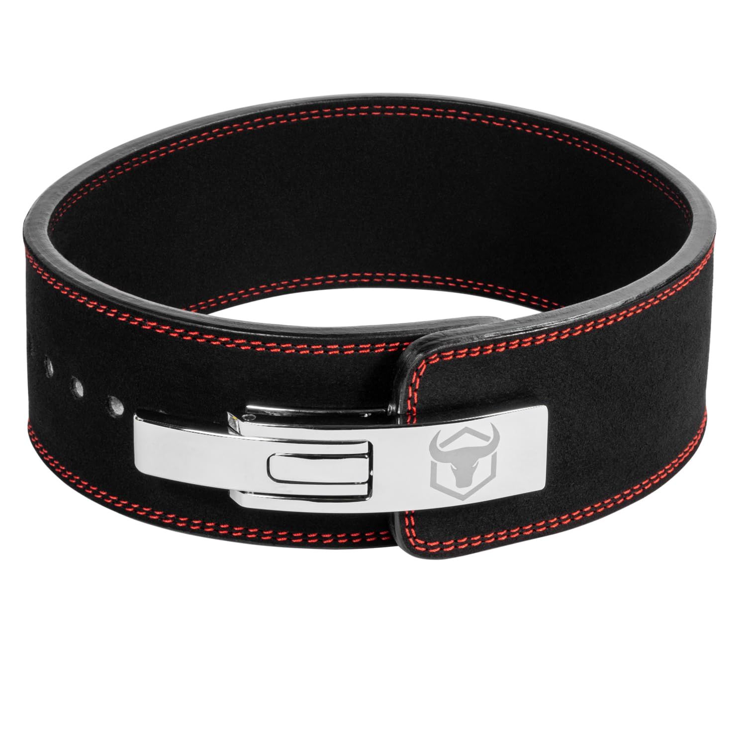 Iron Bull 強度パワーリフティングレバーベルト - 13mm パワーウェイトベルト - 幅4インチ - 重量挙げに高耐久 ブラック M 13mm - オールブラック M