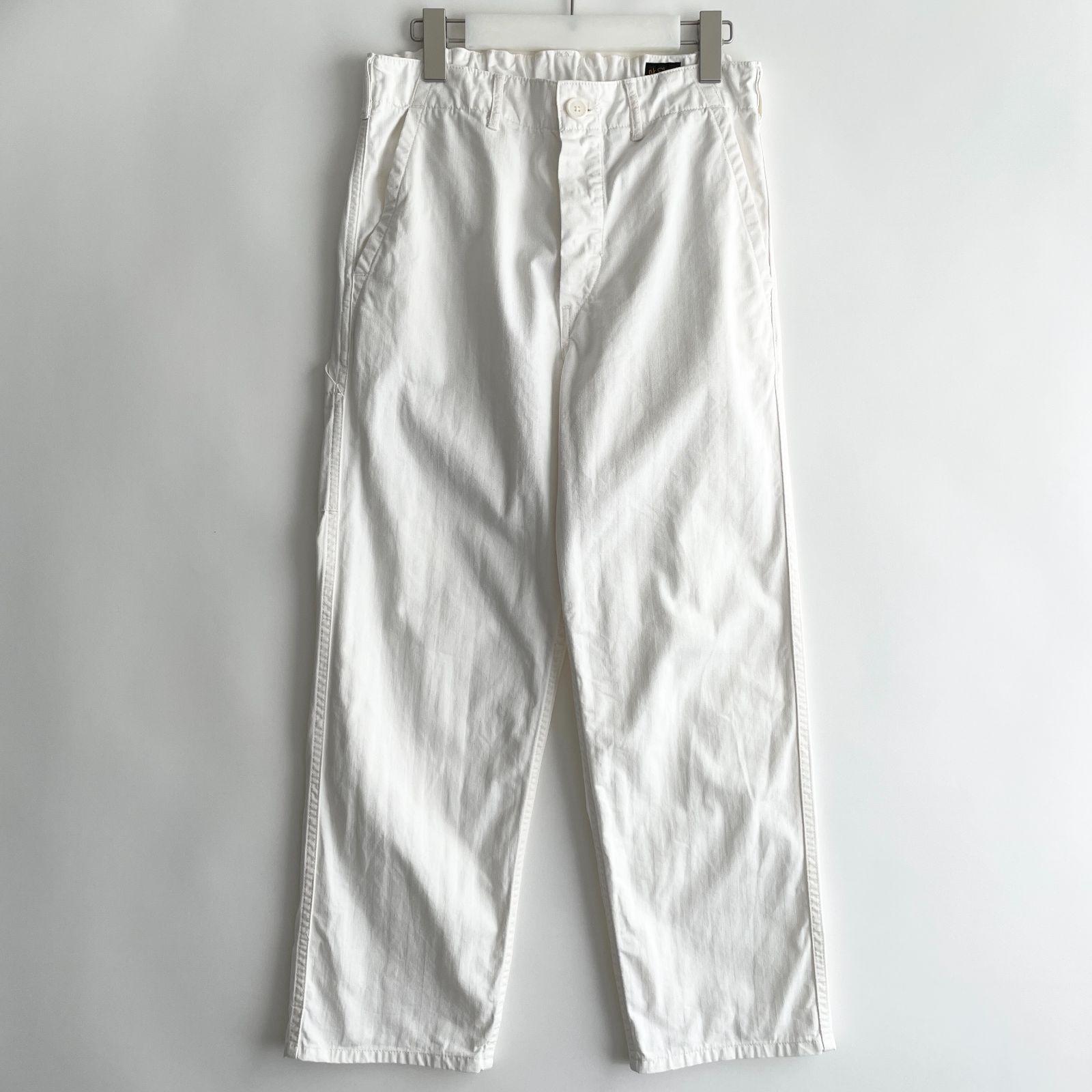 【極美品】orSlow -FRENCH WORK PANTS- size/S (ie) オアスロウ フレンチワークパンツ ペインター ヘリンボーン ホワイト 白 無地 日本製