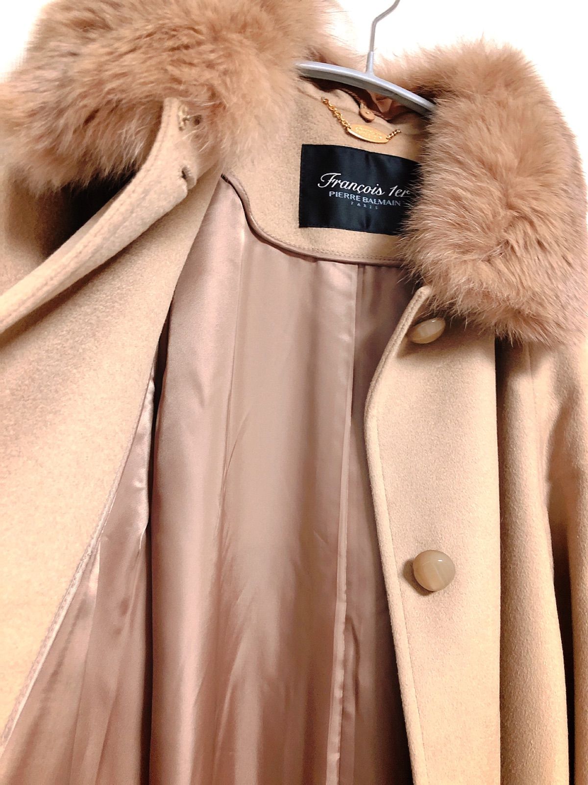 PIERRE BALMAIN ピエールバルマン カシミヤ100% ロングコート ブルー