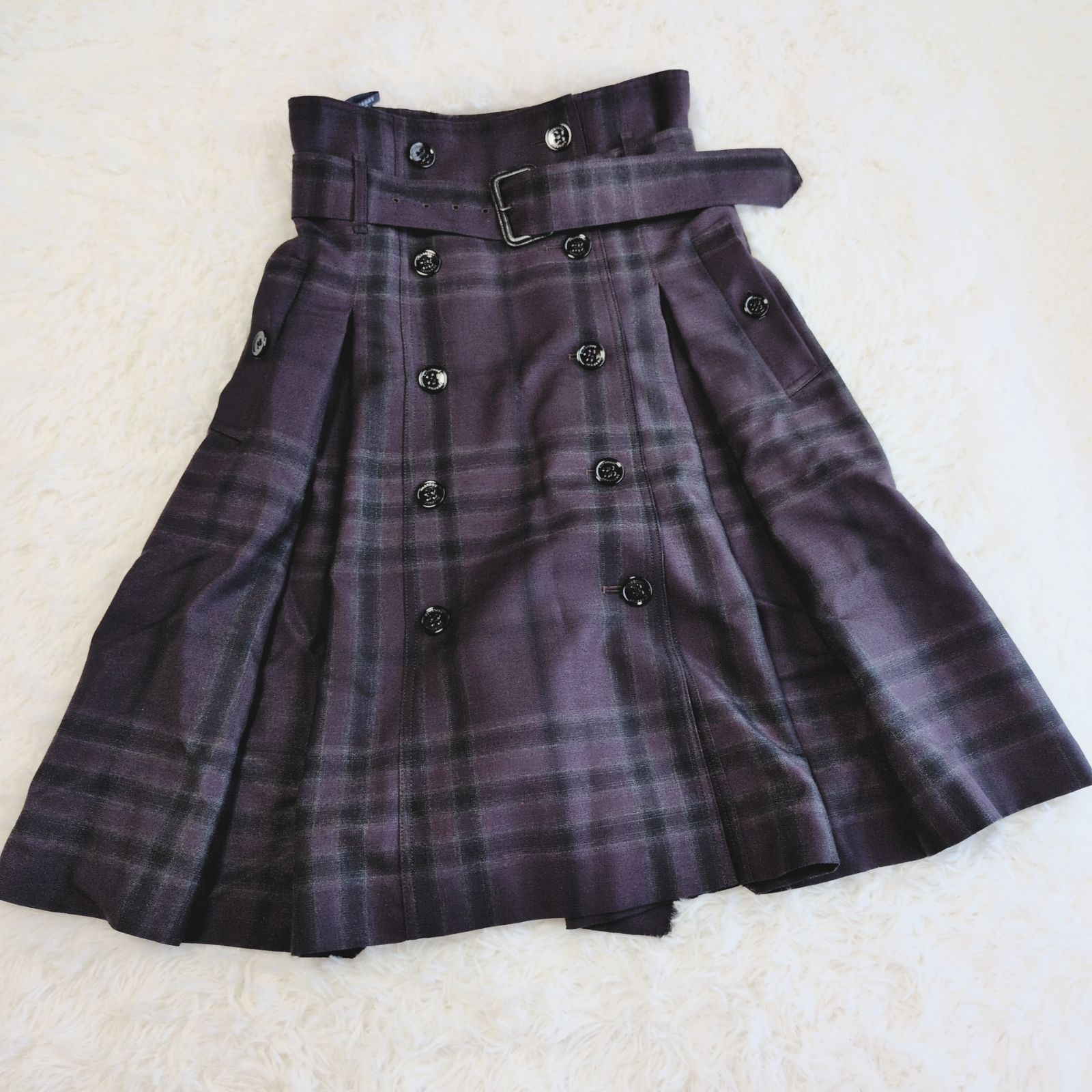 美品 バーバリー スカート 36 BURBERRYBLUE LABELプリーツスカート36