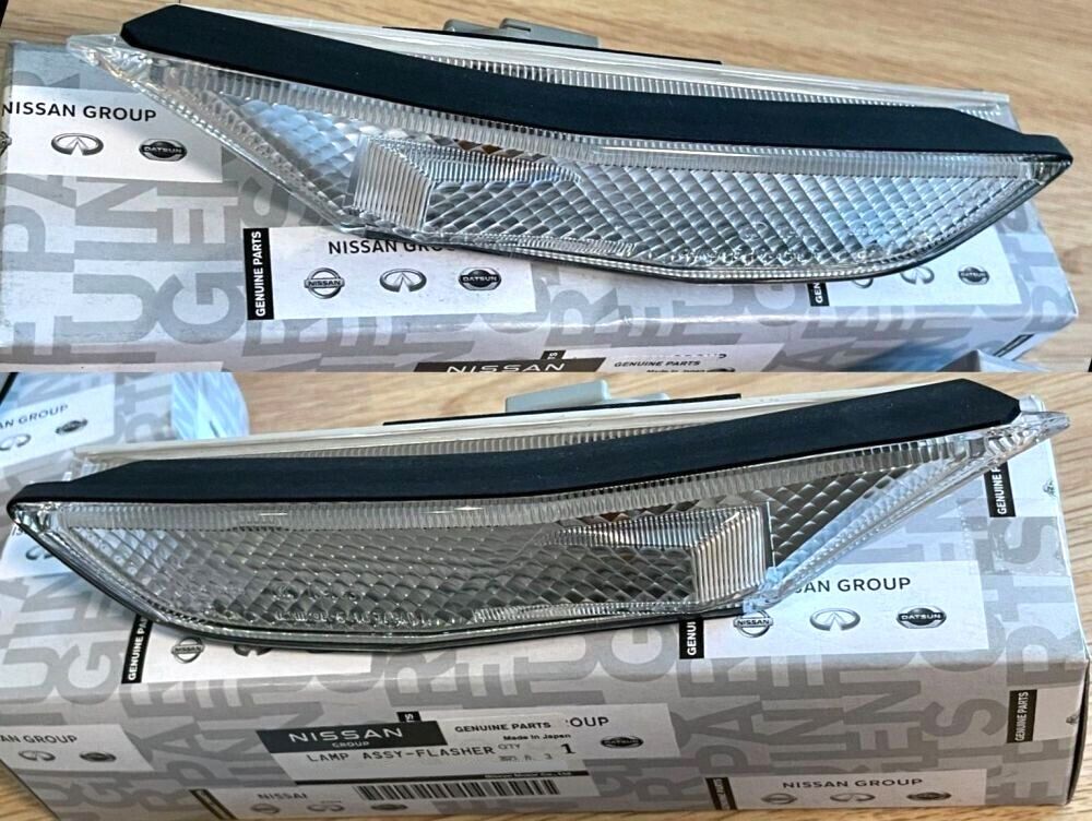 新品 日産純正 R35 GT-R GTR フロント サイドマーカー コーナーレンズ クリア 左右 NISSAN Genuine Clear Front Corner Lamps Lights