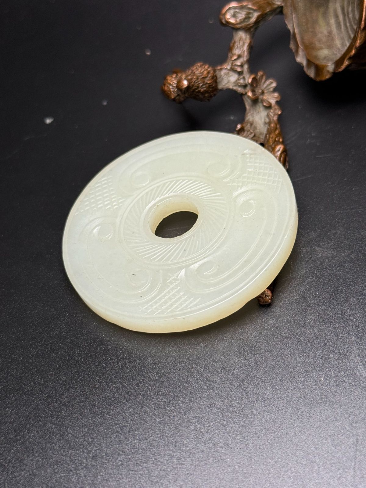 和田玉細密彫 羊脂白玉