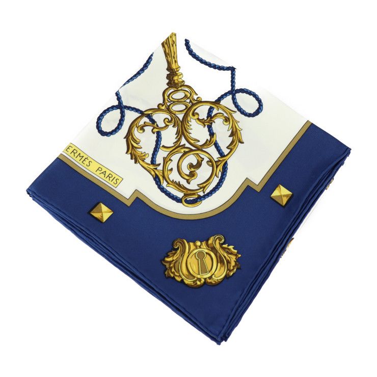 HERMES エルメス LES CLES THE KEYS RARE 鍵 スカーフ シルク