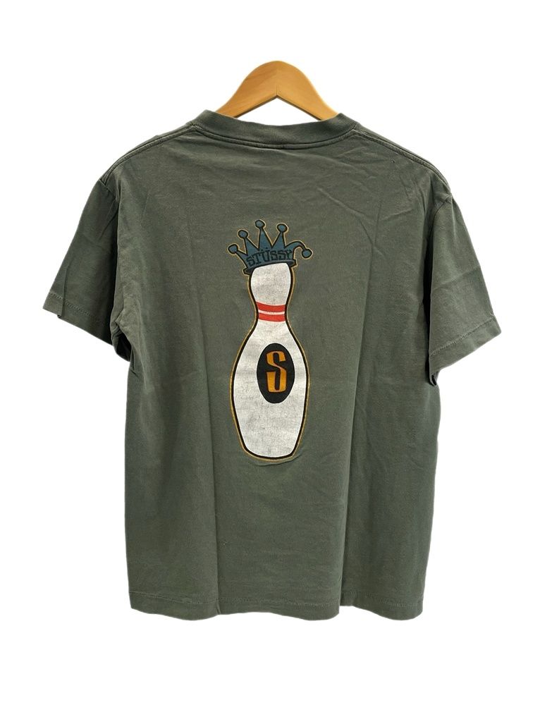 ステューシー STUSSY OLD STUSSY KINGPIN GEAR ボーリングピン キングピン プリントTシャツ Tシャツ カーキ Mサイズ 101MT-5177