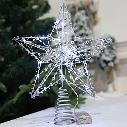 25cm_シルバー クリスマス ツリートップ 幸運 星 ツリートップスター 