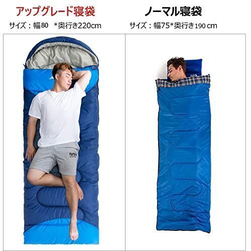 寝袋 シュラフ 封筒型 最低使用温度 -15℃ 1900g 【コンパクト収納】