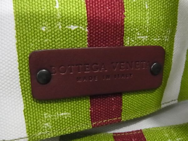 □極美品□ BOTTEGA VENETA ボッテガヴェネタ キャンバス ストライプ 