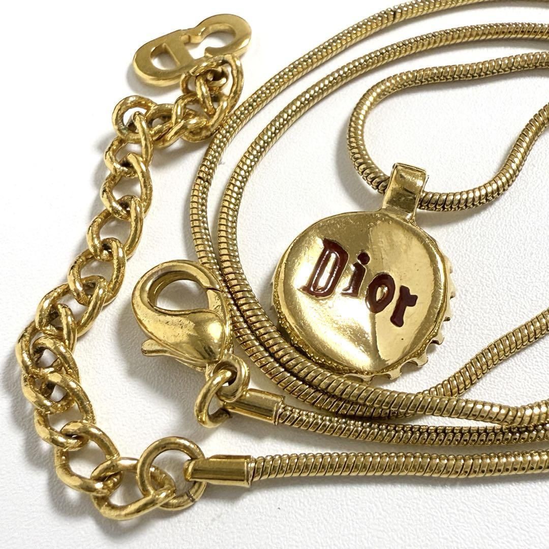 ディオールDior 瓶蓋モチーフ　ネックレス Christian Dior クリスチャンディオール ロゴネックレス 瓶蓋モチーフ