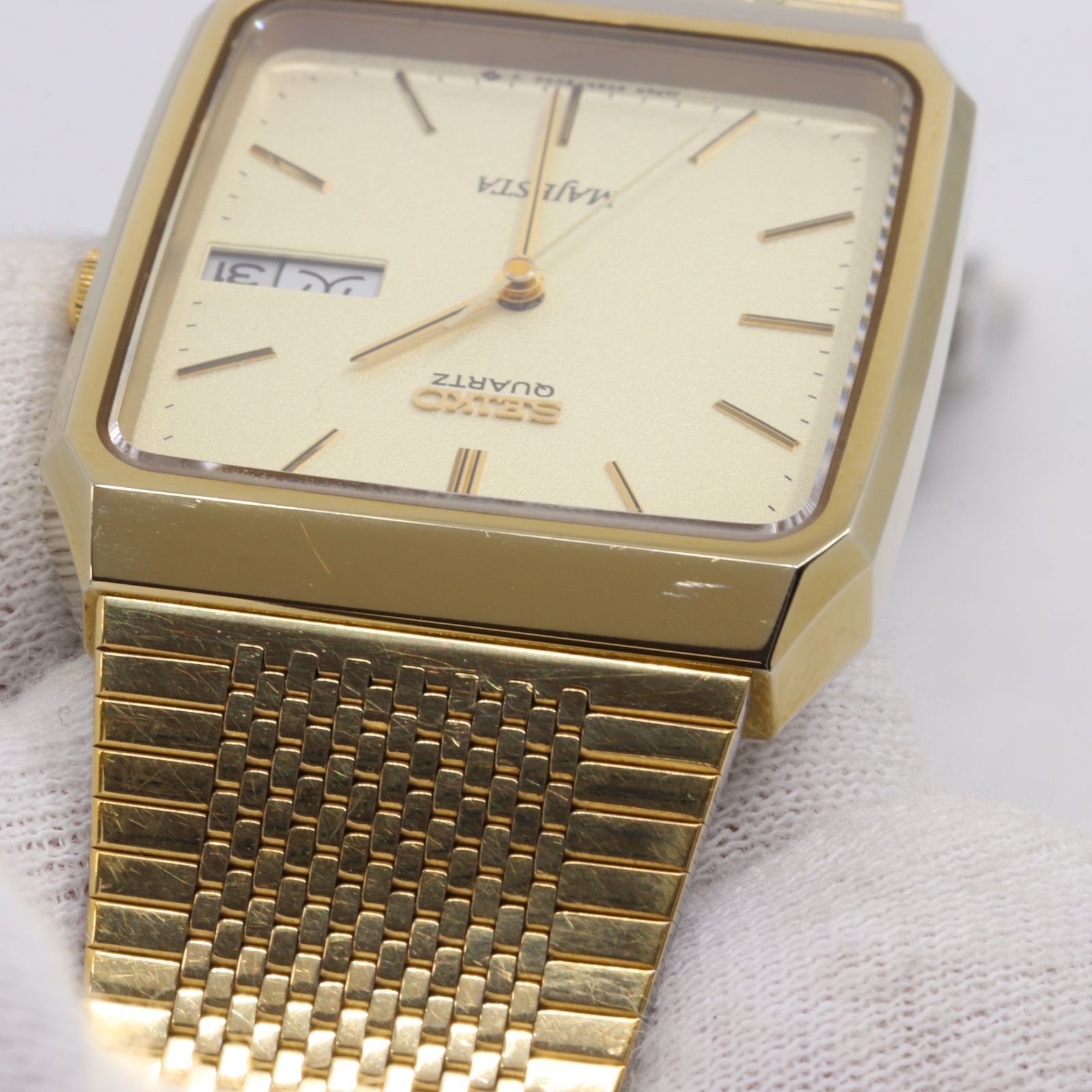 稼働90s vintage seiko ラウンド ゴールド メンズ腕時計qz 稼働90s 