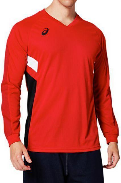 asics アシックス 10 GAME SHIRTS LS CレツドxBK L 2053A050 600 | スポーツ用品 スポーツ グッズ ツール アクセサリー 雑貨 小物 使いやすい バレーボール 衣類 レディース メンズ L 定番 トップス 素材 赤