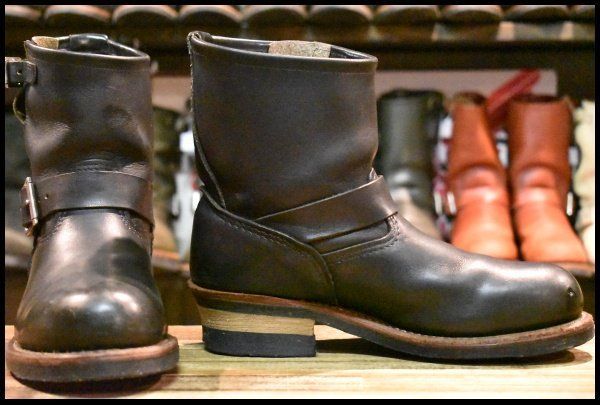 7D 良品 08年】レッドウィング 8182 ショート エンジニア 黒