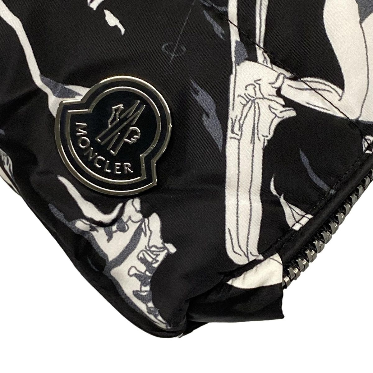 MONCLER モンクレール クラッチバッグ BUSTA PIUMINO 黒×ダークグレー×白 DECORATOM_COM_BR