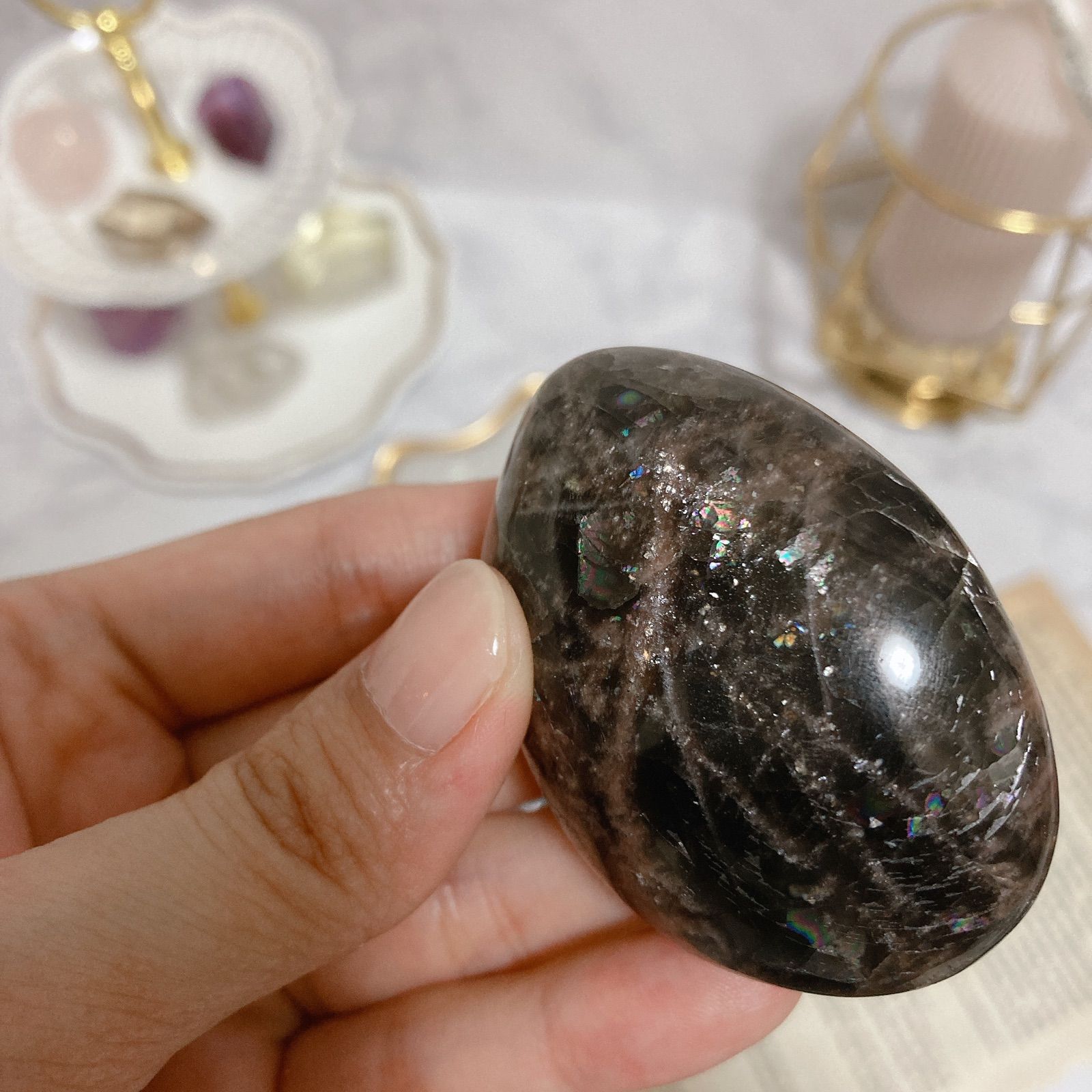 29☆❁¨̮プロフお読みください✧︎*。様　高品質　ブラックムーンストーン　パーム 29☆❁¨̮プロフお読みください✧︎*。様 高品質 ブラック