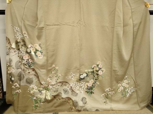 平和屋着物○訪問着 竜田川草花丸文 暈し染め 金彩 ますいわ屋