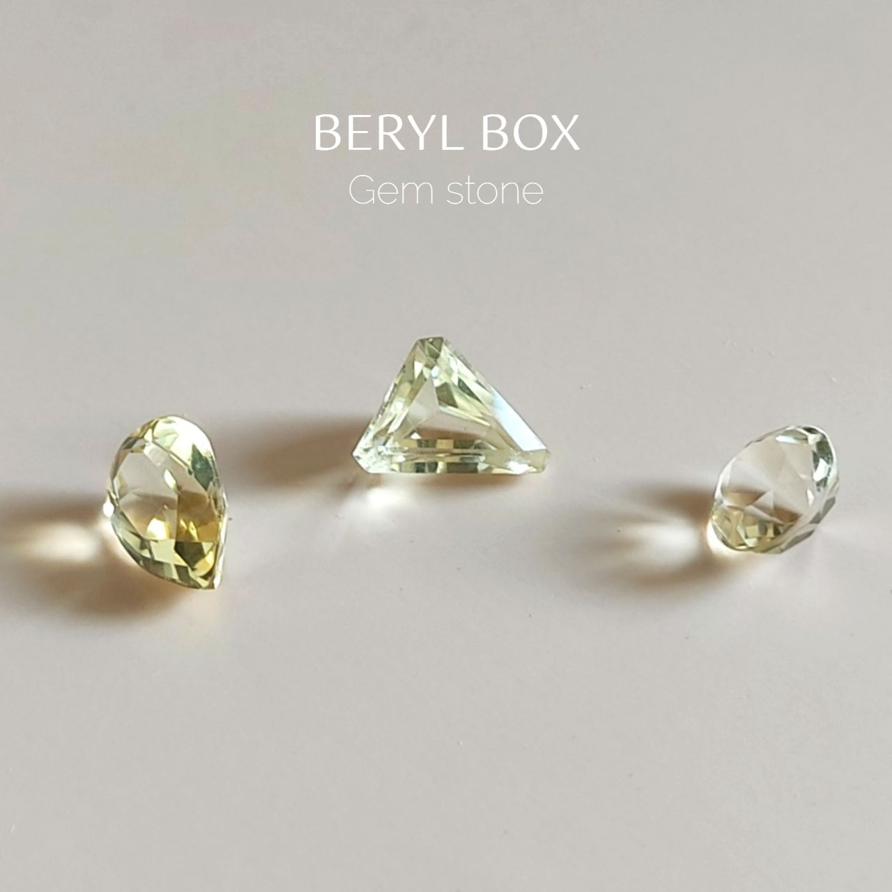 シトリン・ルース 3ピースセット Total 5.75ct ペアシェイプ　トリリアント　ラウンド