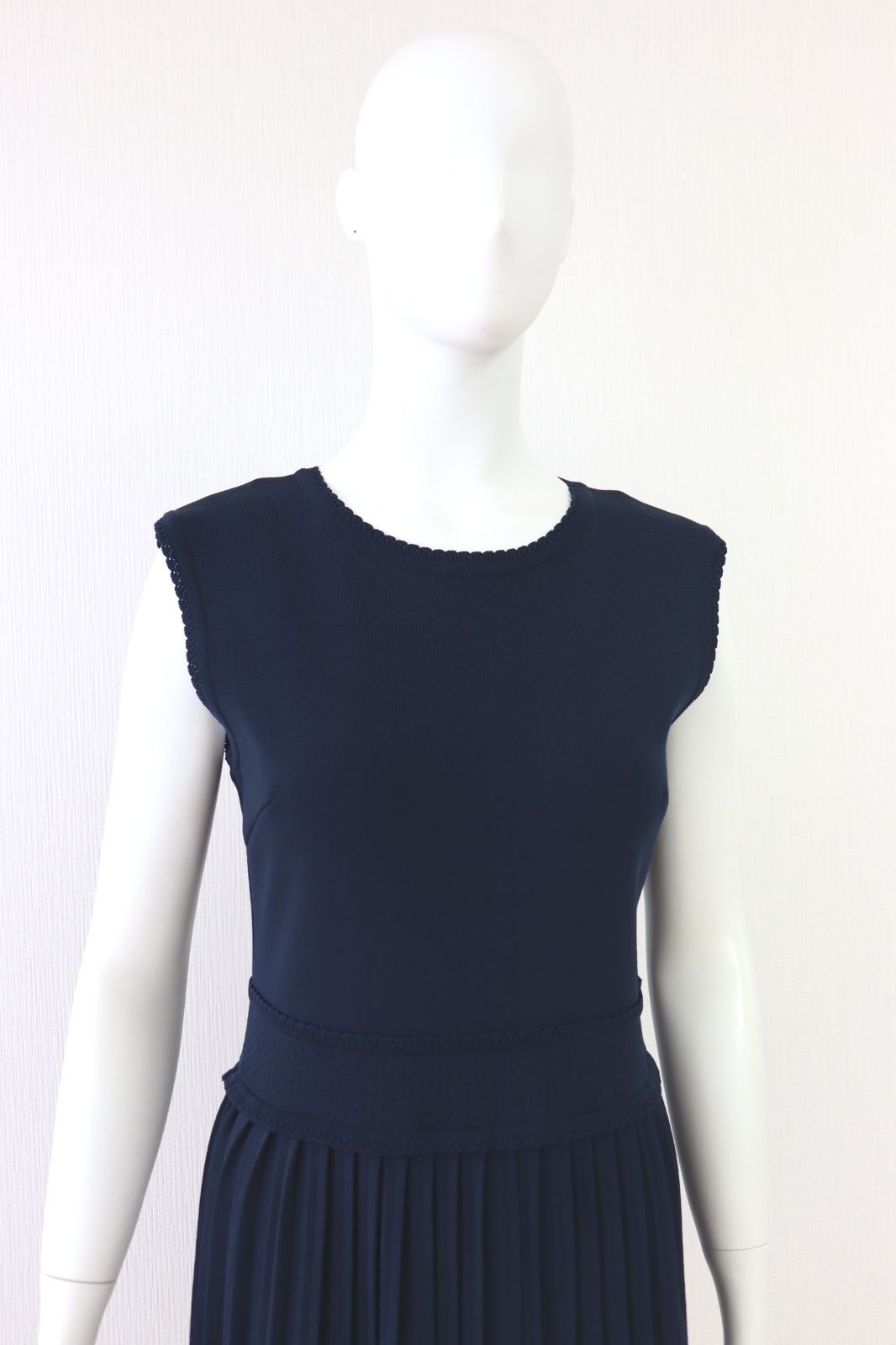 Rene ニットプリーツワンピース 5412040 2024年商品 紺/ネイビー ルネ