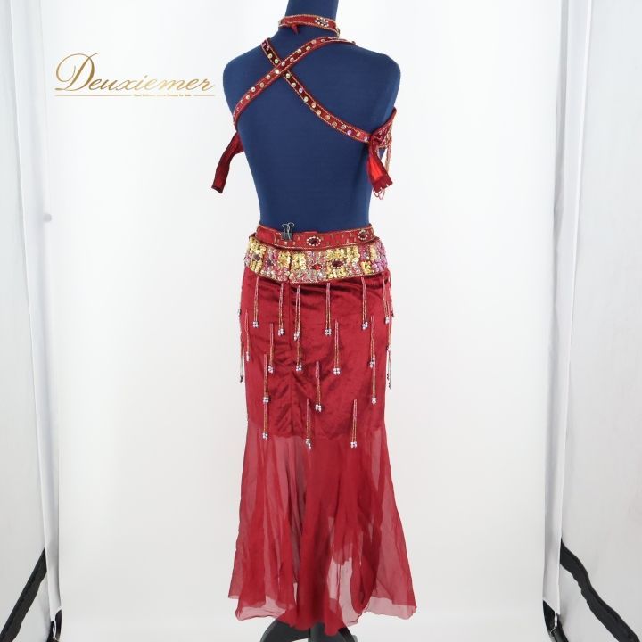 ベリーダンス オリエンタル 衣装 上下セット レッド系 赤 ワインレッド ゴールド シルバー ラインストーン ビーズ ラメ 発表会 イベント コスチューム ベリーダンス衣装 発表会衣装 付き おしゃれ 上下セット ワインレッド系 赤系 LLC-HASEGAWATOSO_COM